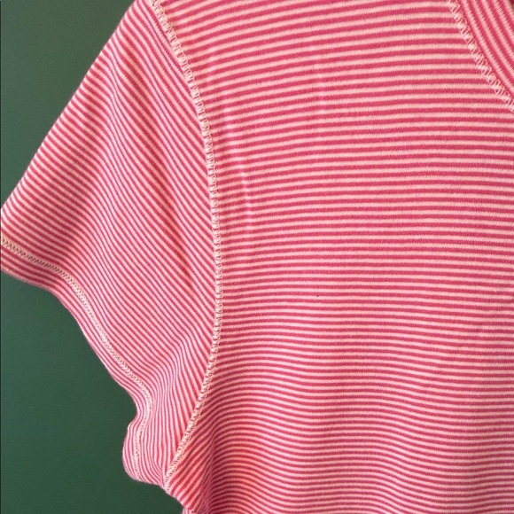Ralph Lauren Womens XL Pink & White Short Sleeve Tee Classic Preppy Varsity - Picture 6 of 7